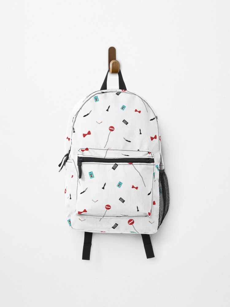 Aperçu 1 sur 3. Sac à dos avec l'œuvre Motif Shizaya (blanc) créée et vendue par amnemonie.