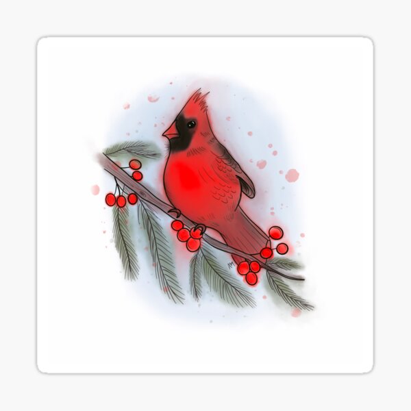 Winter Cardinal Sticker