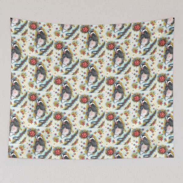 Item preview, Badger eating winter apples designed and sold by Margaret Ashenbach.