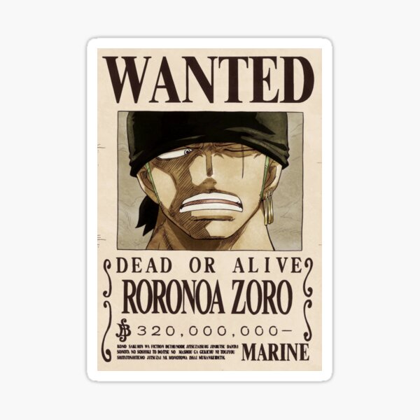 Zoro Wanted Poster Sticker By Fromnewspace Redbubble