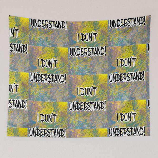 Item preview, I DON'T UNDERSTAND! Abstract with Black Filled Letters designed and sold by AliCatOriginals.