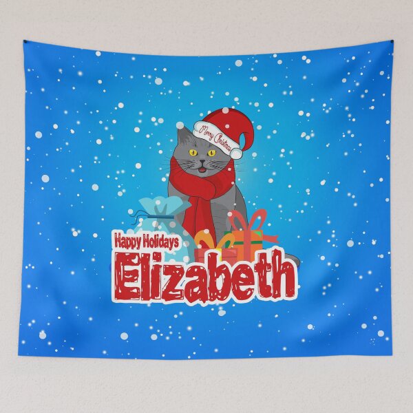 Item preview, Cat Lover Happy Holidays Christmas Design For Elizabeth designed and sold by MiloCuteCat.