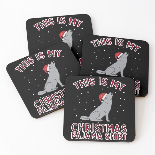Item preview, Grey Wolf Christmas Pajamas Shirt Santa Hat Gift Kids Xmas designed and sold by VDKMerch.
