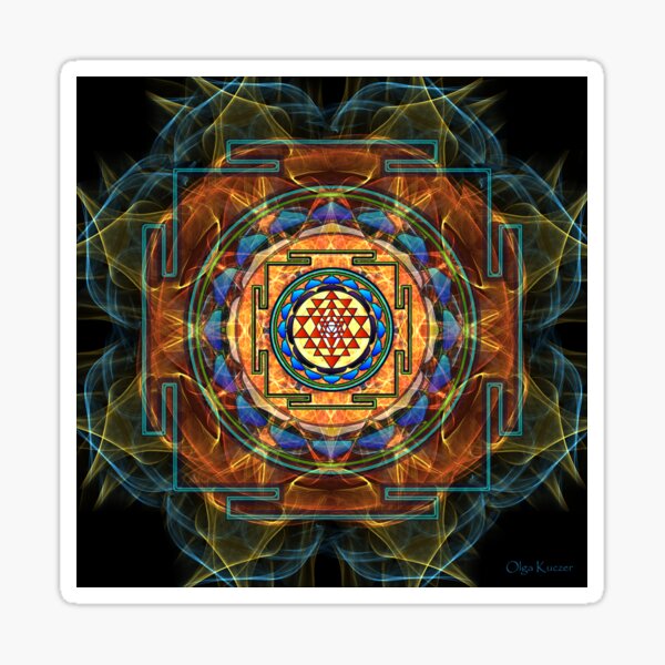 Vista previa del artículo con la obra «El Sri Yantra - Geometría Sagrada», diseñado y vendido por art-by-angels.