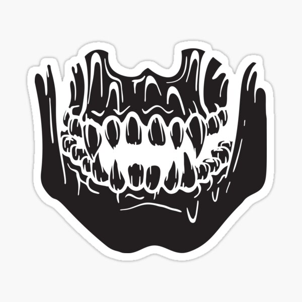 Cheap 2 Pieces Fish Teeth Mouth Stickers Skeleton Fish Stickers