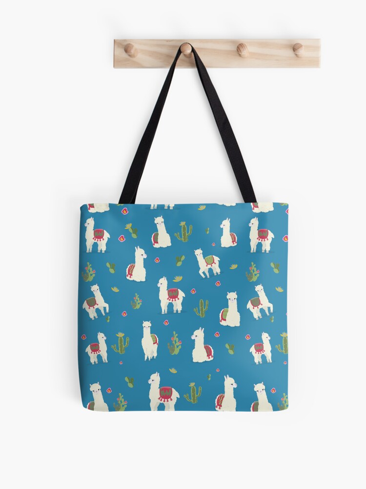 Thumbnail 1 of 2, Tote Bag, Cute pattern for Alpaca designed and sold by Ribsa.