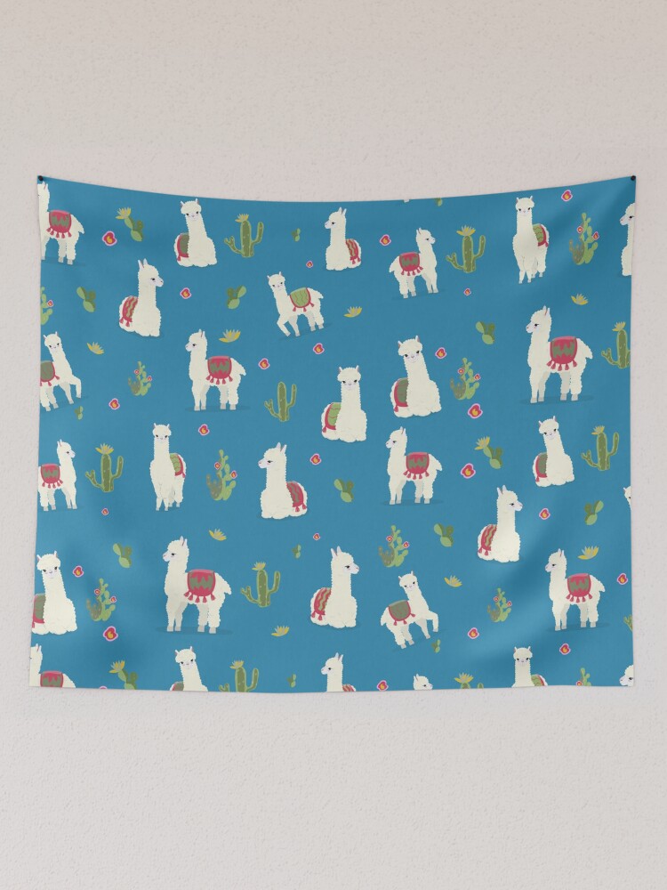 Thumbnail 2 of 3, Tapestry, Cute pattern for Alpaca designed and sold by Ribsa.