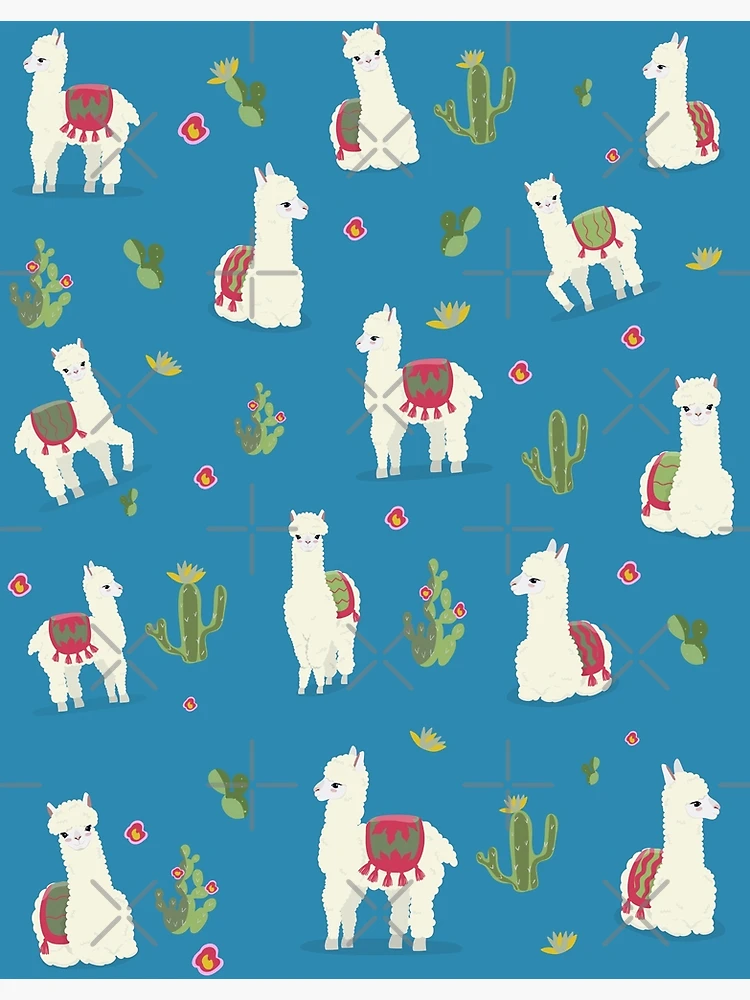 Thumbnail 3 of 3, Poster, Cute pattern for Alpaca designed and sold by Ribsa.