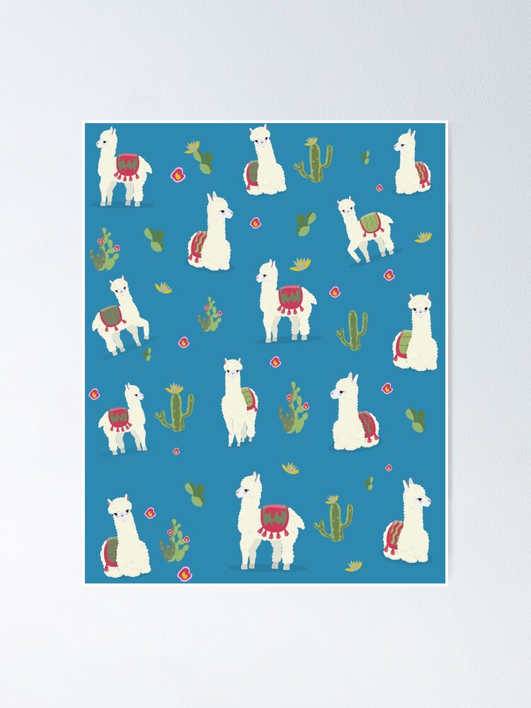 Thumbnail 1 of 3, Poster, Cute pattern for Alpaca designed and sold by Ribsa.