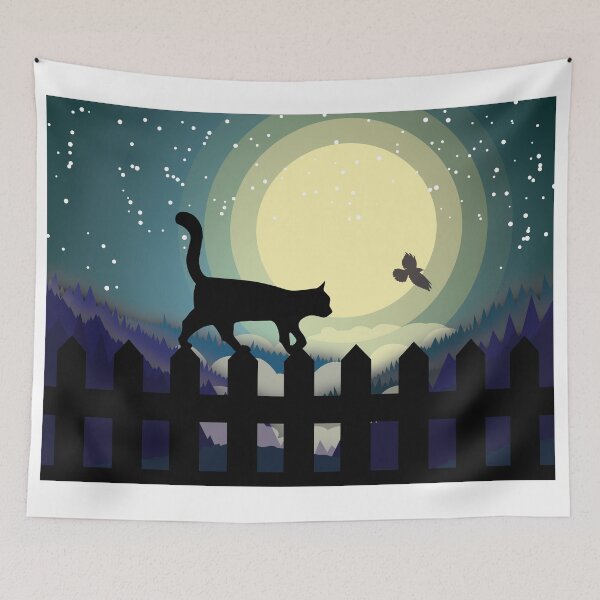Aperçu de l'œuvre Chat de nuit créée et vendue par FarOutGraphics.