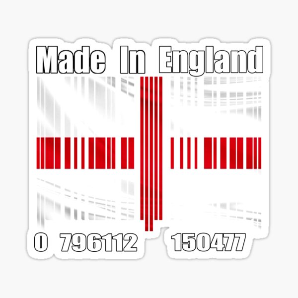 Pegatina «Hecho en código de barras de inglaterra (en blanco)» de ...