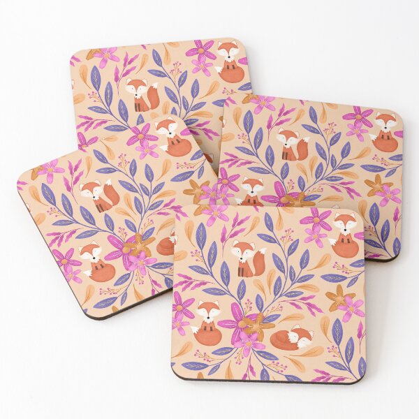 Artikelvorschau, Folk Art Foxes | Peach entworfen und verkauft von RebeccaFlaherty.