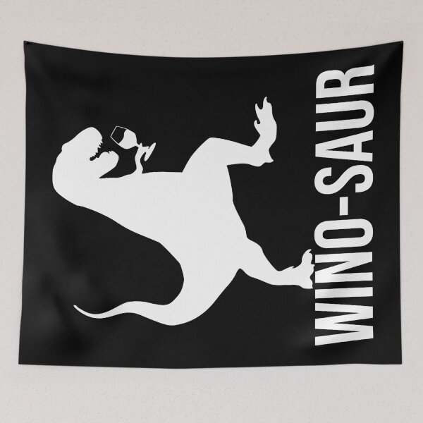 Item preview, Wino-saur - white and black background designed and sold by Kinisis.
