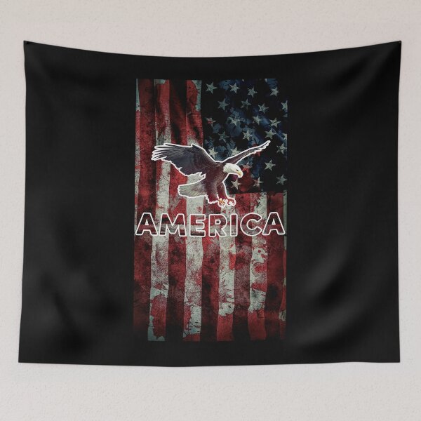 Item preview, America Flag and bald Eagle national emblem designed and sold by valeta5.