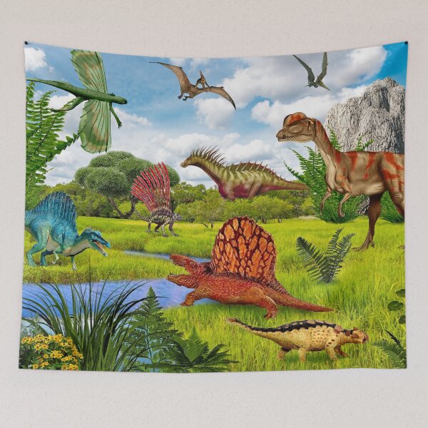 Item preview, Dinosaurs Jigsaw Puzzle Board Game print on canvas painting on wood designed and sold by Anaconda23.