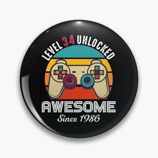 Item preview, Level 34 Unlocked Birthday Awesome Since 1986 designed and sold by RandomStuffShop.