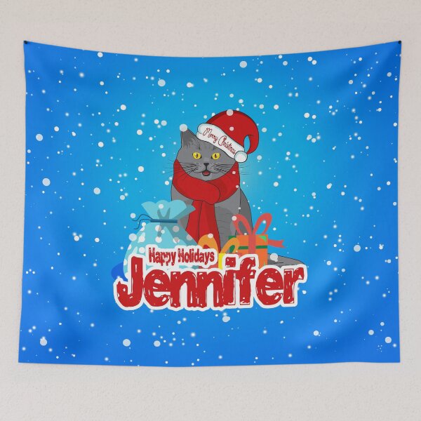 Item preview, Cat Lover Happy Holidays Christmas Design For Jennifer designed and sold by MiloCuteCat.