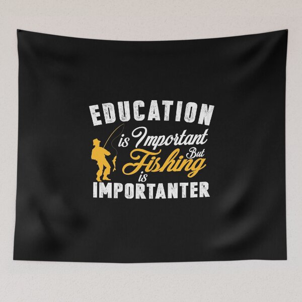 Item preview, Funny fishing design : Education is important  but Fishing Is Importanter  - Fishing Graphic Tee - Fisherman Gifts  designed and sold by HMMOUCH.