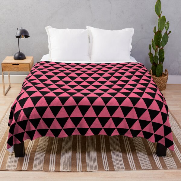 Item preview, Japanese Uroko Geometric Triangle Pattern pink and black designed and sold by FuugoShop.