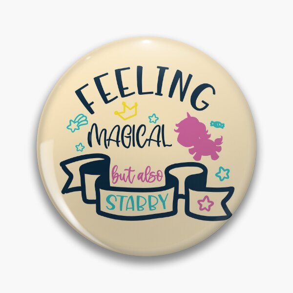 Item preview, feeling magical but also stabby funny unicorn designed and sold by Drahmed.