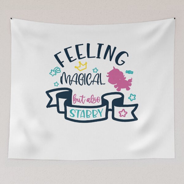 Item preview, feeling magical but also stabby funny unicorn designed and sold by Drahmed.