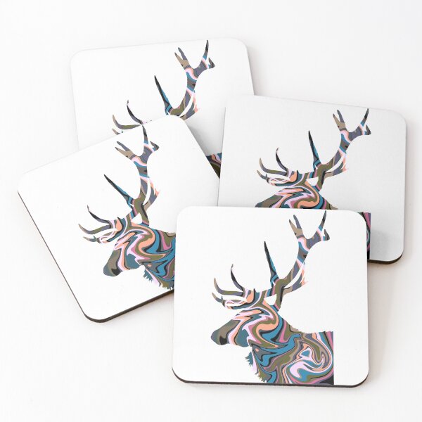 Item preview, Brown and Pink Retro Deer - Hydro Dip Style designed and sold by alecillustrates.