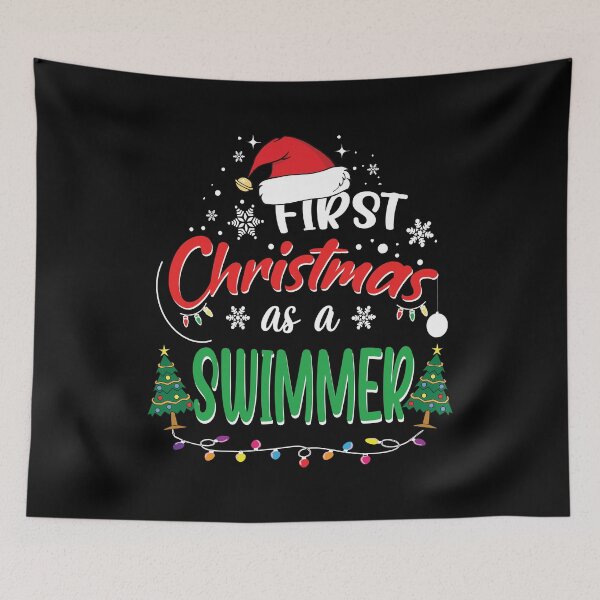 Item preview, First Christmas as a Swimmer Funny 1st Christmas Gifts Ideas for New Swimmer Swimmers designed and sold by clothesy7.