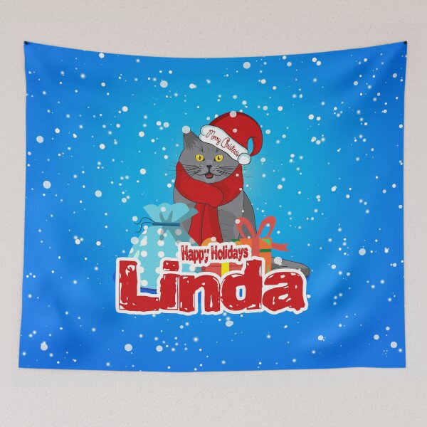 Item preview, Cat Lover Happy Holidays Christmas Design For Linda designed and sold by MiloCuteCat.