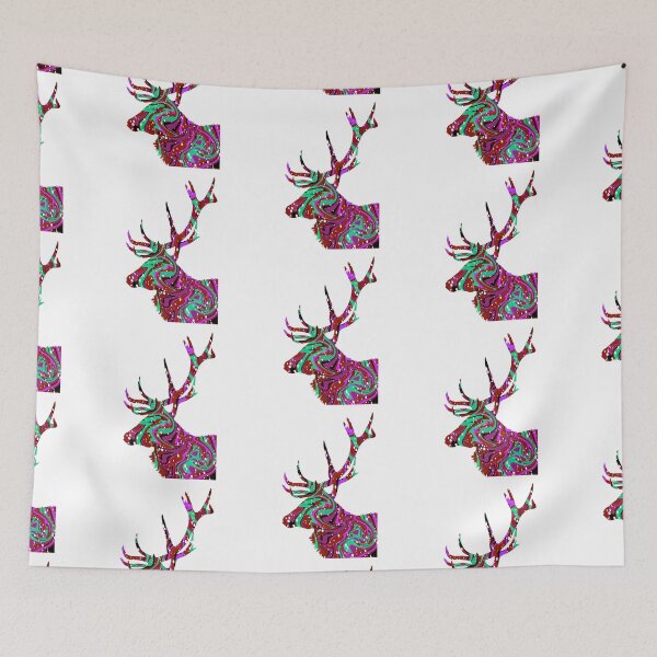 Item preview, Christmas Red and Green Snowy Deer - Hydro Dip Style designed and sold by alecillustrates.