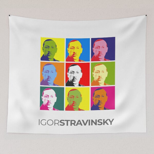 Item preview, Igor Stravinsky pop-art portrait poster designed and sold by CMYKStudio.