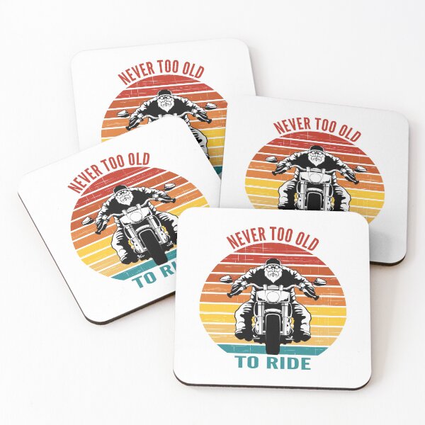 Item preview, Never too old biker silhouette on a retro sunset designed and sold by portrait4you.