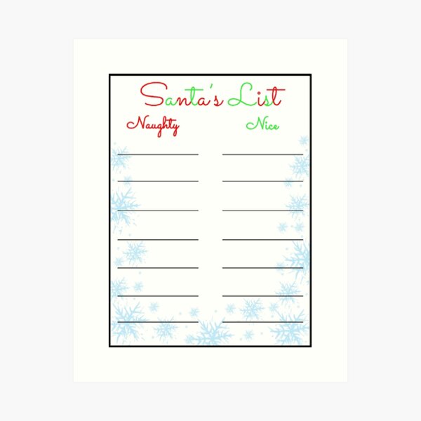 Item preview, Santa’s naughty and nice list designed and sold by KaylaH22.