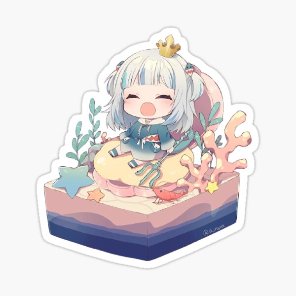 Gura sous la mer Sticker
