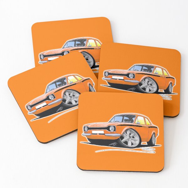 Item preview, Ford Escort (Mk1) Mexico Orange designed and sold by Yeomans Cartoons.