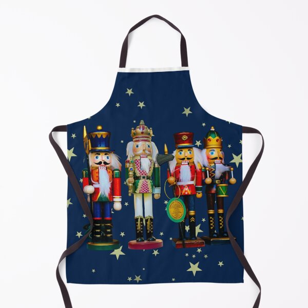 Holiday nutcrackers and cozying up by the fire. Apron