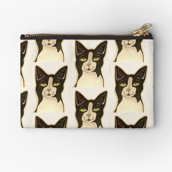 Oreo Mustachio the Cat Zipper Pouch