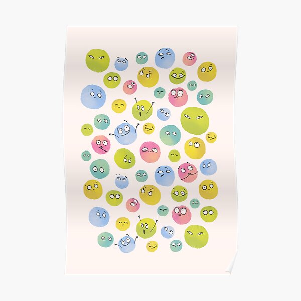 "Gummy circles with smiley faces " Poster for Sale by ChromisChromis