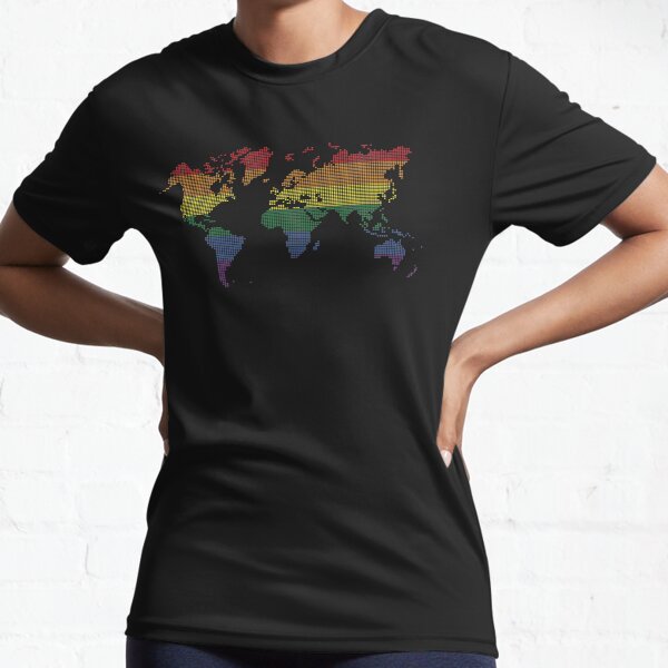 Item preview, World map dots rainbow colors. global LGBTQ. illustration designed and sold by Wissanu Mushtaprate.