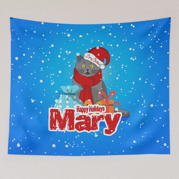 Item preview, Cat Lover Happy Holidays Christmas Design For Mary designed and sold by MiloCuteCat.
