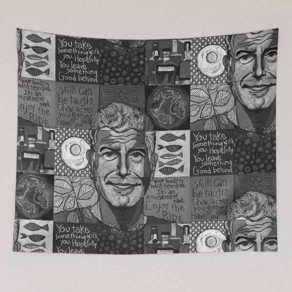 Item preview, Anthony Bourdain Collage - Black and White designed and sold by David Hinds.