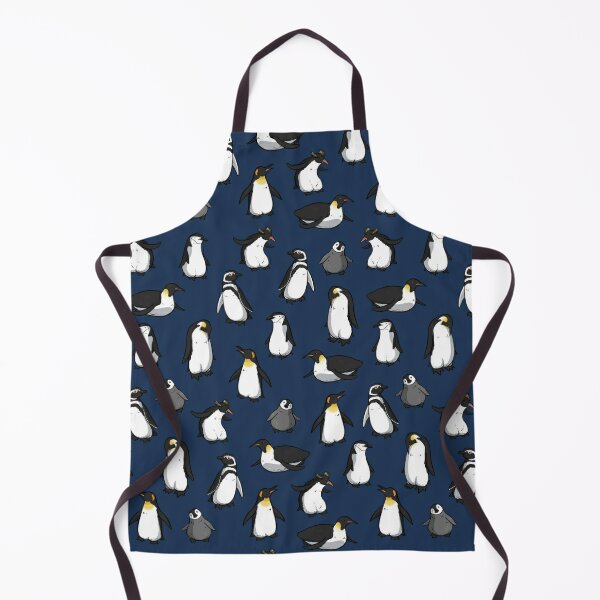 Cute Penguin Pattern (Dark Blue Variant) Apron