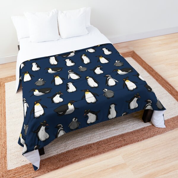Cute Penguin Pattern (Dark Blue Variant) Comforter
