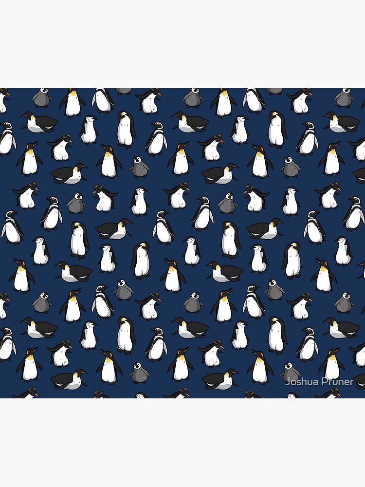 Thumbnail 6 of 6, Throw Blanket, Cute Penguin Pattern (Dark Blue Variant) designed and sold by jpruner.