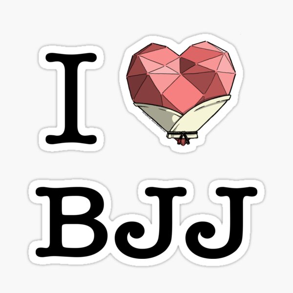 Pin-Sprites - I ❤️️ BJJ - Color Sticker
