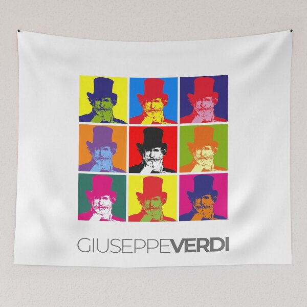 Item preview, Giuseppe Verdi pop-art portrait poster designed and sold by CMYKStudio.
