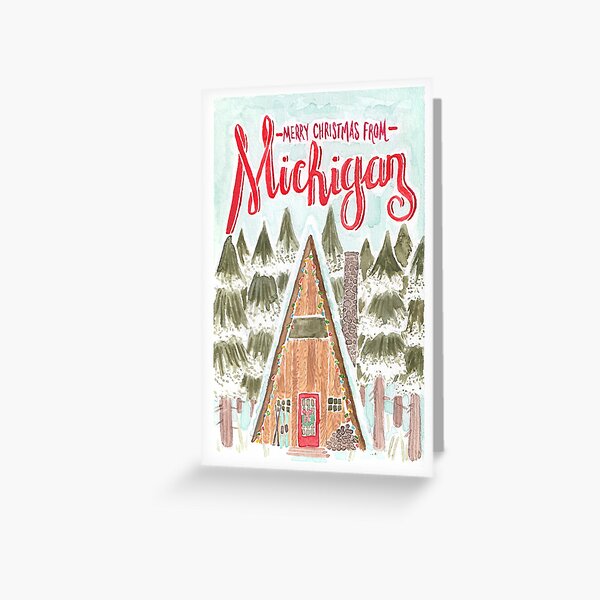Merry Christmas from Michigan Greeting Card