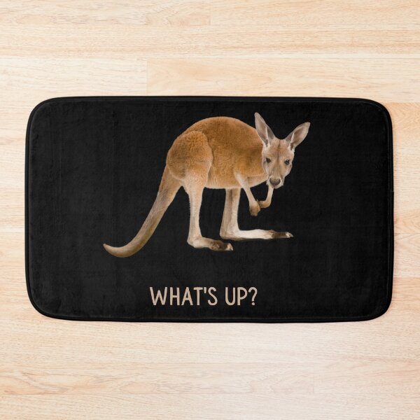 Item preview, What's up? Adult kangaroo. Light text. Dark background. designed and sold by JellyBeenzz.