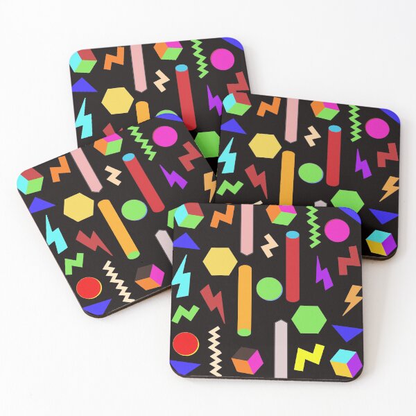 Item preview, Fun Geometric Line Pattern in Black Background: Cute Colorful Abstract Pattern  designed and sold by Vero De.