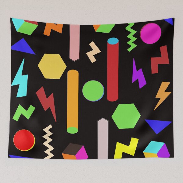 Item preview, Fun Geometric Line Pattern in Black Background: Cute Colorful Abstract Pattern  designed and sold by Vero De.