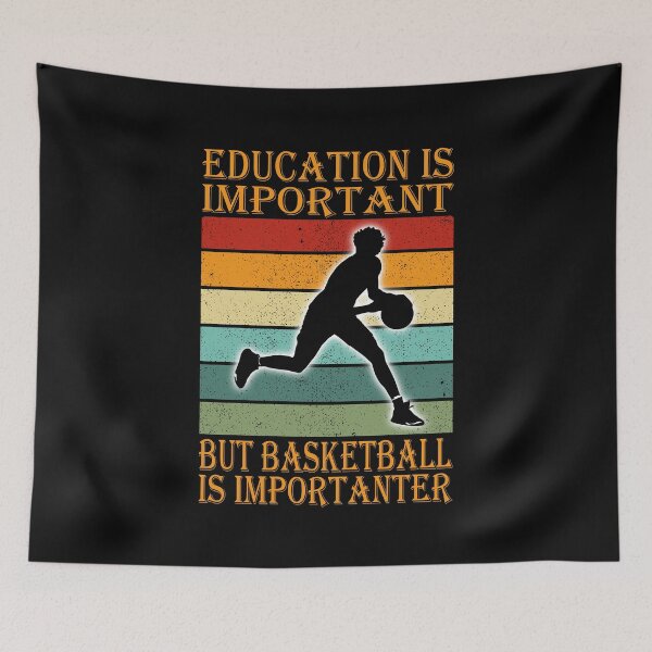 Item preview, Education is important but basketball is importanter Classic Sticker And Shirt Design designed and sold by Glike.